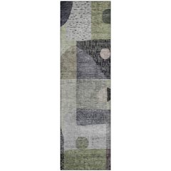 Premium Machine Washable Mayfield AMF1117 Aloe 2'3" x 7'6" Runner Rug