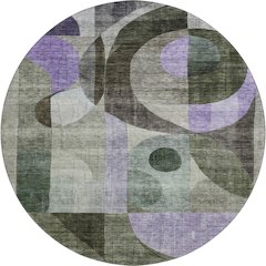 Premium Machine Washable Mayfield AMF1117 Olive 8' x 8' Round Rug
