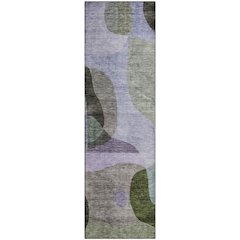 Premium Machine Washable Mayfield AMF1119 Olive 2'3" x 7'6" Runner Rug