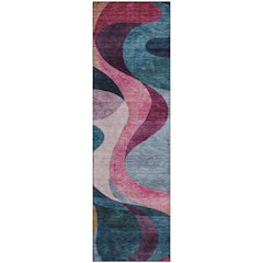 Premium Machine Washable Mayfield AMF1121 Green 2'3" x 7'6" Runner Rug