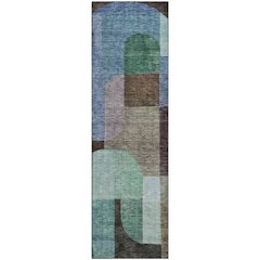 Premium Machine Washable Mayfield AMF1122 Brown 2'3" x 7'6" Runner Rug