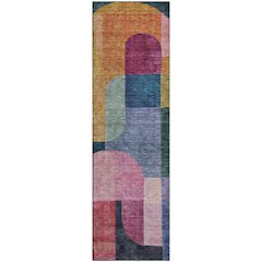Premium Machine Washable Mayfield AMF1122 Green 2'3" x 7'6" Runner Rug