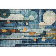 Premium Machine Washable Mayfield AMF1125 Blue 1'8" x 2'6" Rug