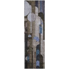 Premium Machine Washable Mayfield AMF1125 Brown 2'3" x 7'6" Runner Rug