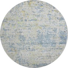 Premium Machine Washable Mayfield AMF1128 Blue 8' x 8' Round Rug