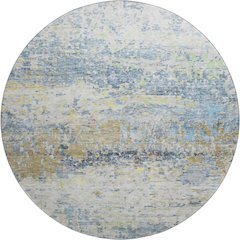 Premium Machine Washable Mayfield AMF1129 Blue 8' x 8' Round Rug
