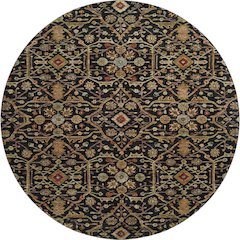 Premium Machine Washable Mayfield AMF1130 Black 8' x 8' Round Rug
