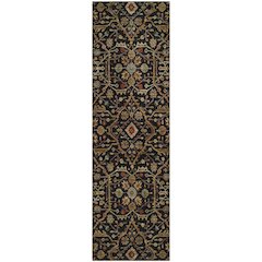Premium Machine Washable Mayfield AMF1130 Black 2'3" x 7'6" Runner Rug
