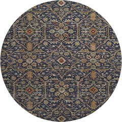 Premium Machine Washable Mayfield AMF1130 Navy 8' x 8' Round Rug