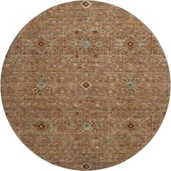 Premium Machine Washable Mayfield AMF1130 Paprika 8' x 8' Round Rug