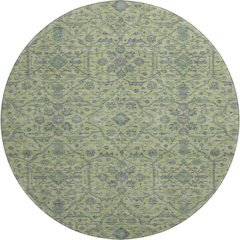 Premium Machine Washable Mayfield AMF1131 Lime 8' x 8' Round Rug