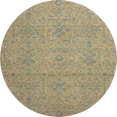 Premium Machine Washable Mayfield AMF1131 Orange 8' x 8' Round Rug
