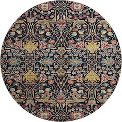Premium Machine Washable Mayfield AMF1132 Black 8' x 8' Round Rug