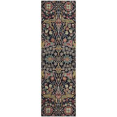 Premium Machine Washable Mayfield AMF1132 Black 2'3" x 7'6" Runner Rug