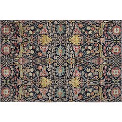 Premium Machine Washable Mayfield AMF1132 Black 1'8" x 2'6" Rug