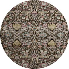 Premium Machine Washable Mayfield AMF1132 Chocolate 8' x 8' Round Rug