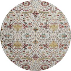 Premium Machine Washable Mayfield AMF1132 Ivory 8' x 8' Round Rug