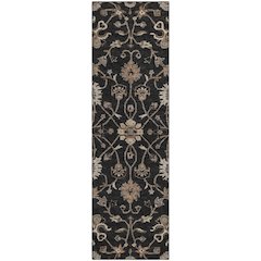 Premium Machine Washable Mayfield AMF1137 Black 2'3" x 7'6" Runner Rug