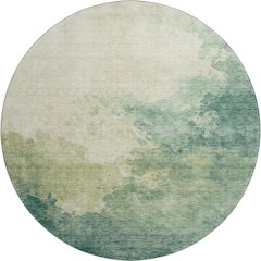 Premium Machine Washable Mayfield AMF1138 Green 8' x 8' Round Rug