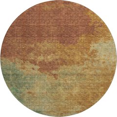 Premium Machine Washable Mayfield AMF1138 Paprika 8' x 8' Round Rug