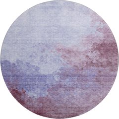 Premium Machine Washable Mayfield AMF1138 Purple 8' x 8' Round Rug
