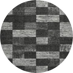 Premium Machine Washable Mayfield AMF1139 Black 8' x 8' Round Rug