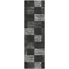 Premium Machine Washable Mayfield AMF1139 Black 2'3" x 7'6" Runner Rug