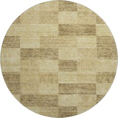 Premium Machine Washable Mayfield AMF1139 Gold 8' x 8' Round Rug