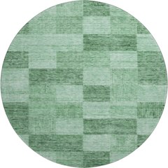 Premium Machine Washable Mayfield AMF1139 Green 8' x 8' Round Rug