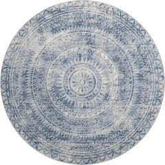 Premium Machine Washable Mayfield  Blue 8' x 8' Round Rug