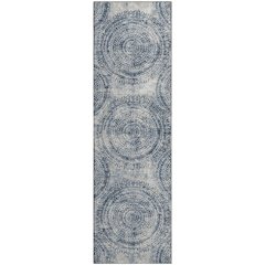 Premium Machine Washable Mayfield  Blue 2'3" x 7'6" Runner Rug