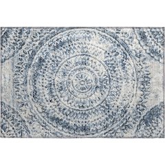 Premium Machine Washable Mayfield  Blue 1'8" x 2'6" Rug