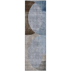 Premium Machine Washable Mayfield AMF1140 Denim 2'3" x 7'6" Runner Rug