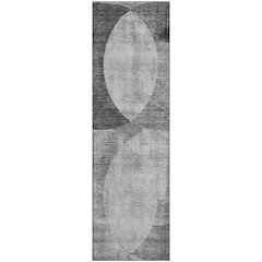 Premium Machine Washable Mayfield AMF1140 Gray 2'3" x 7'6" Runner Rug