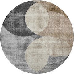 Premium Machine Washable Mayfield AMF1140 Pewter 8' x 8' Round Rug