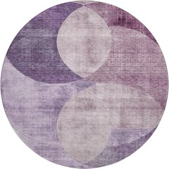 Premium Machine Washable Mayfield AMF1140 Purple 8' x 8' Round Rug