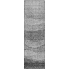 Premium Machine Washable Mayfield AMF1141 Gray 2'3" x 7'6" Runner Rug