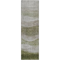 Premium Machine Washable Mayfield AMF1141 Green 2'3" x 7'6" Runner Rug