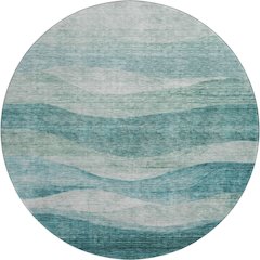 Premium Machine Washable Mayfield AMF1141 Seafoam 8' x 8' Round Rug