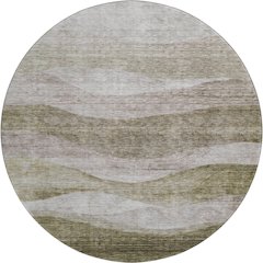 Premium Machine Washable Mayfield AMF1141 Taupe 8' x 8' Round Rug