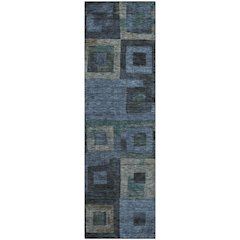 Premium Machine Washable Mayfield AMF1142 Blue 2'3" x 7'6" Runner Rug