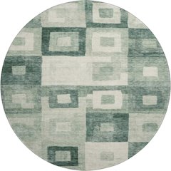 Premium Machine Washable Mayfield AMF1142 Green 8' x 8' Round Rug