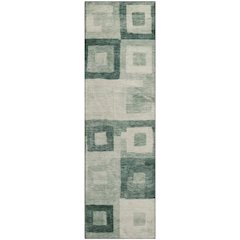 Premium Machine Washable Mayfield AMF1142 Green 2'3" x 7'6" Runner Rug