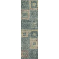 Premium Machine Washable Mayfield AMF1142 Sage 2'3" x 7'6" Runner Rug