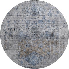 Premium Machine Washable Mayfield AMF1144 Blue 8' x 8' Round Rug