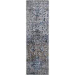 Premium Machine Washable Mayfield AMF1144 Blue 2'3" x 7'6" Runner Rug