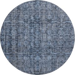 Premium Machine Washable Mayfield AMF1145 Blue 8' x 8' Round Rug