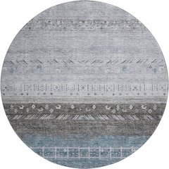 Premium Machine Washable Mayfield AMF1147 Blue 8' x 8' Round Rug