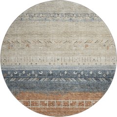 Premium Machine Washable Mayfield AMF1147 Brown 8' x 8' Round Rug