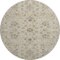 Premium Machine Washable Mayfield AMF1149 Beige 8' x 8' Round Rug